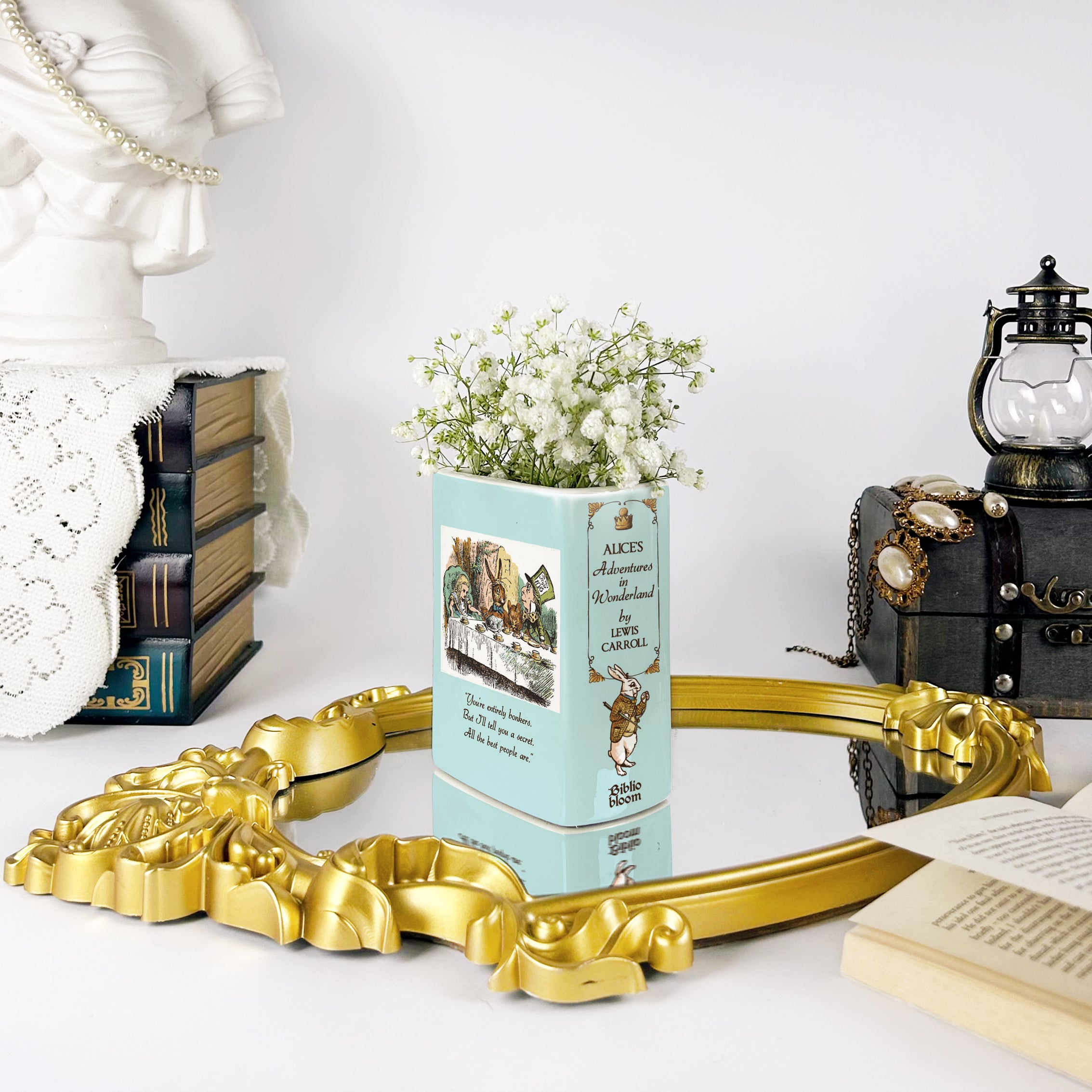 Alice's Adventures in Wonderland Ceramic Book Vase - Small
