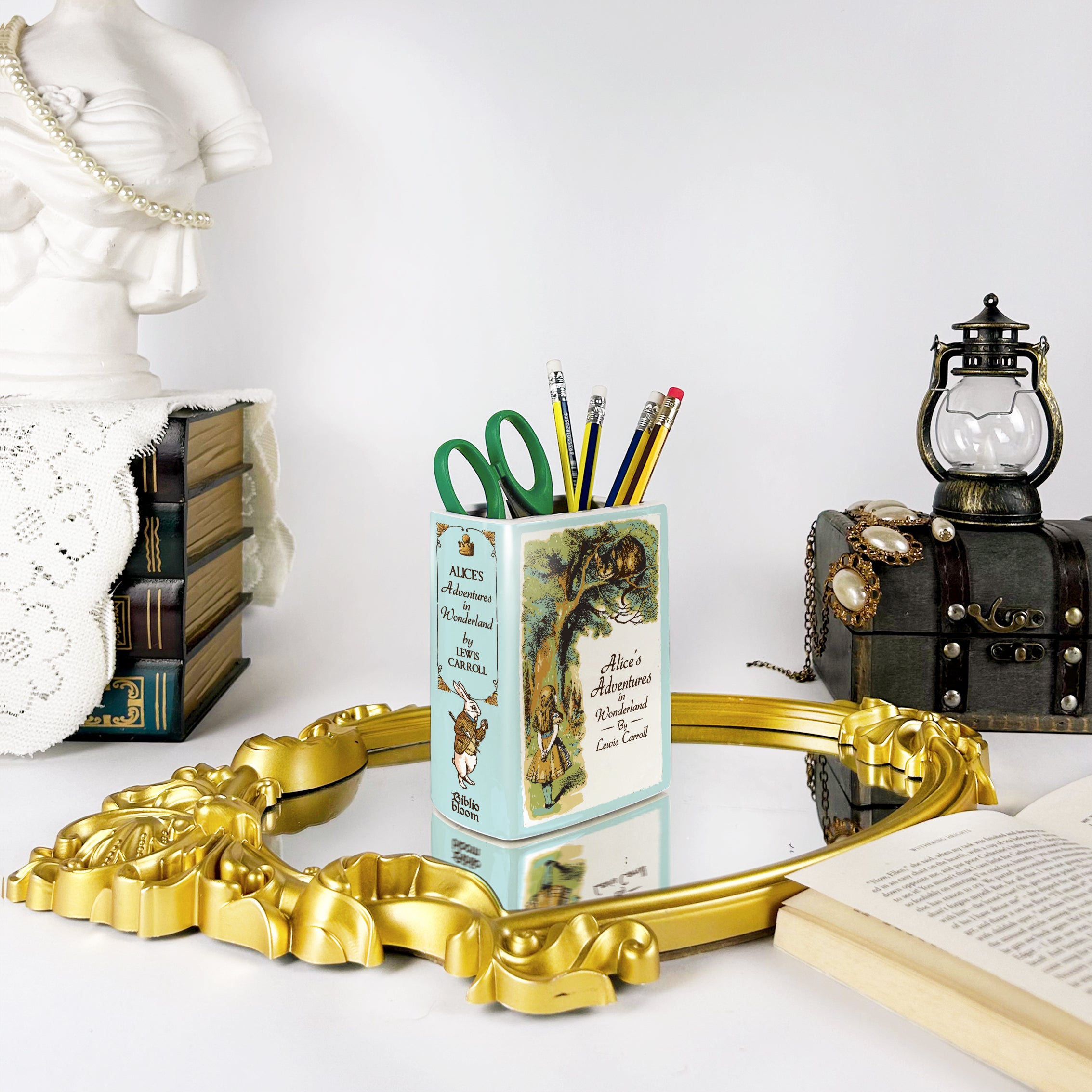 Alice's Adventures in Wonderland Ceramic Book Vase - Small