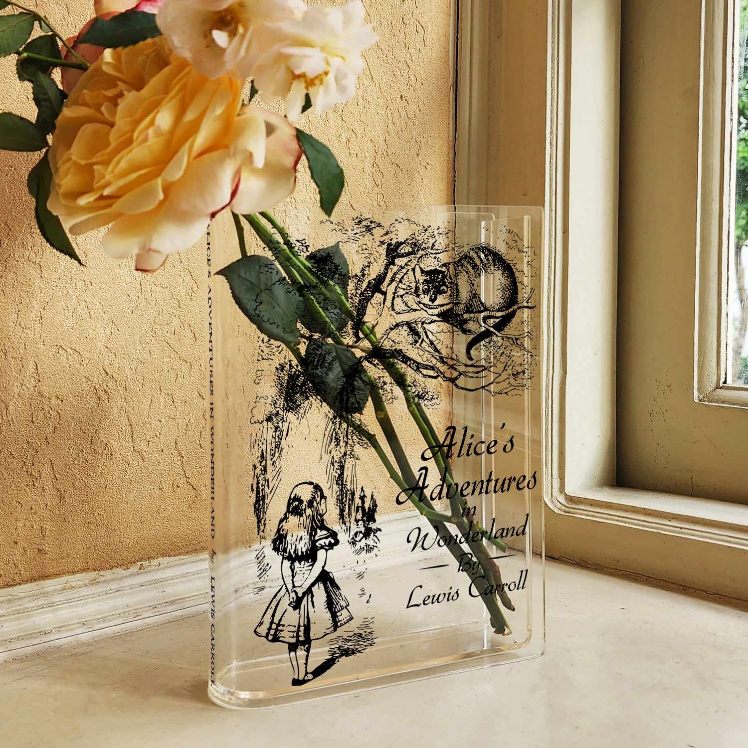 Alice's Adventures in Wonderland Acrylic Book Vase