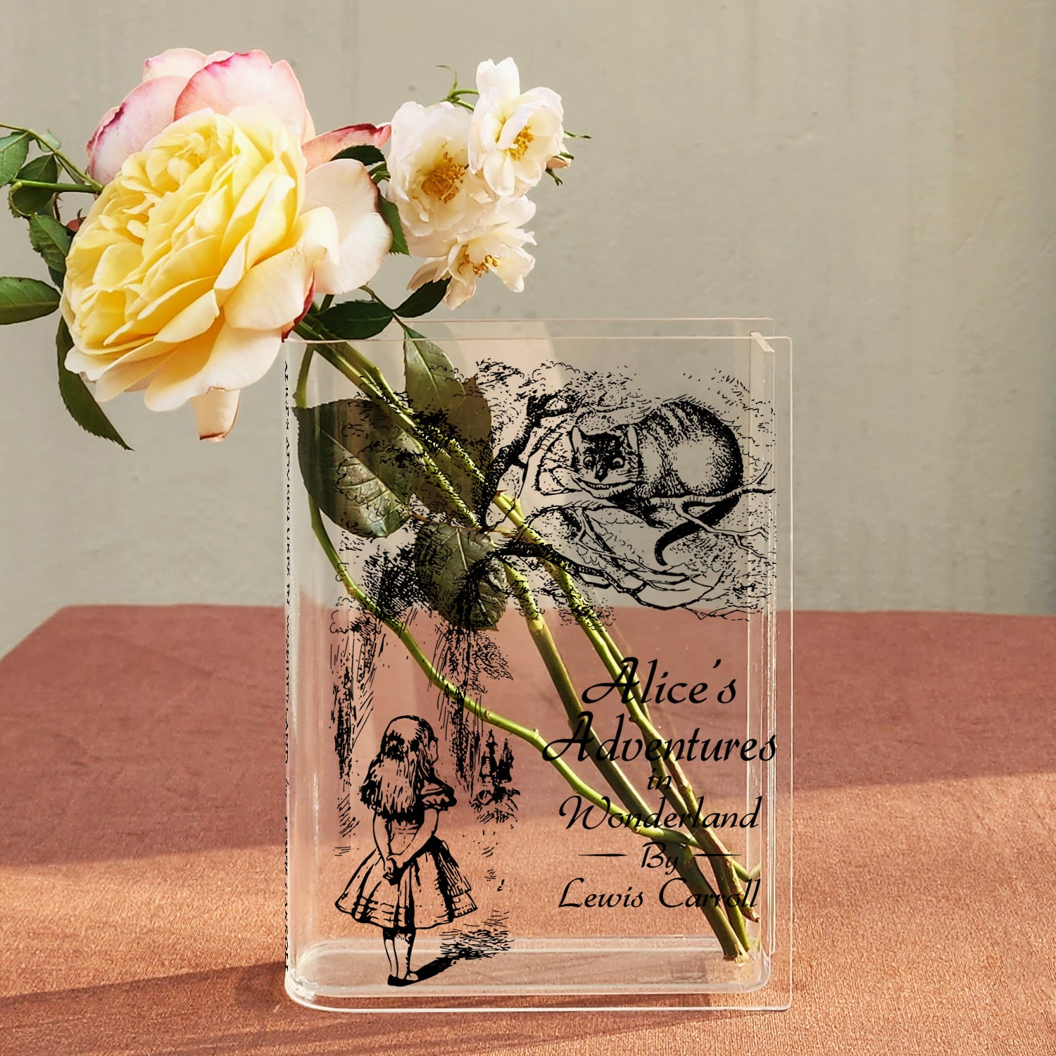 Alice's Adventures in Wonderland Acrylic Book Vase
