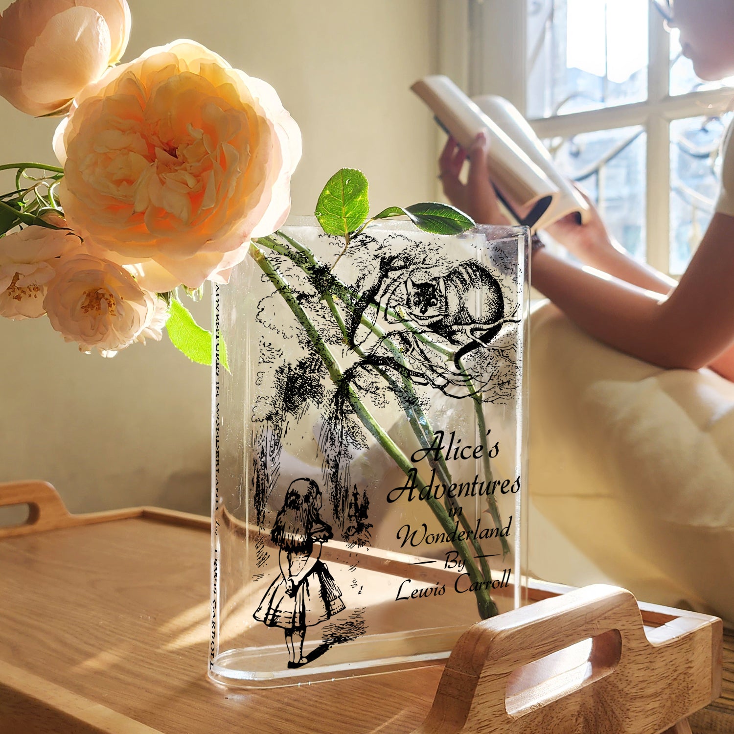 Alice's Adventures in Wonderland Acrylic Book Vase