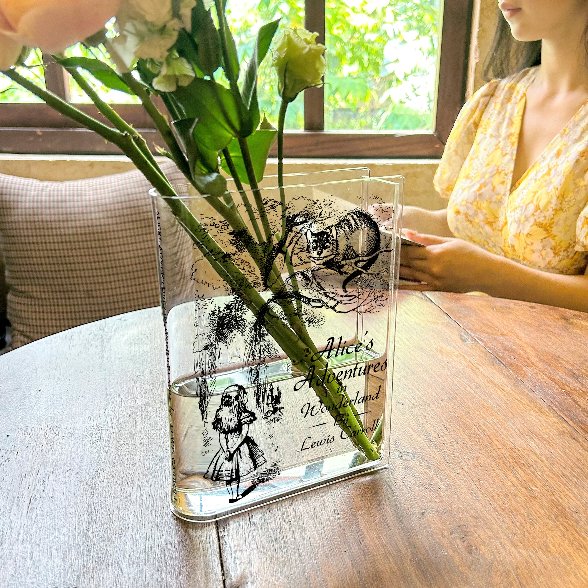 Alice's Adventures in Wonderland Acrylic Book Vase