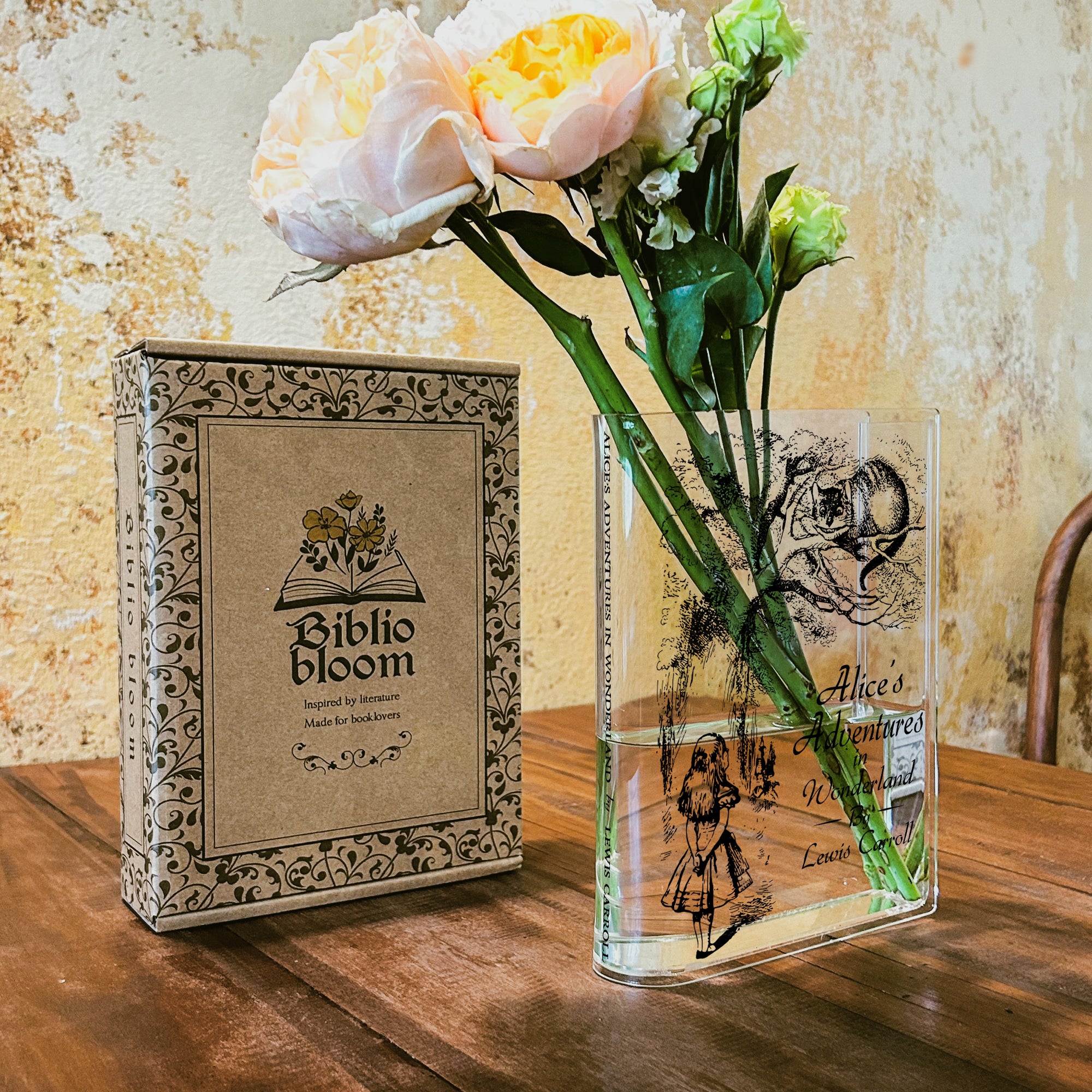 Alice's Adventures in Wonderland Acrylic Book Vase