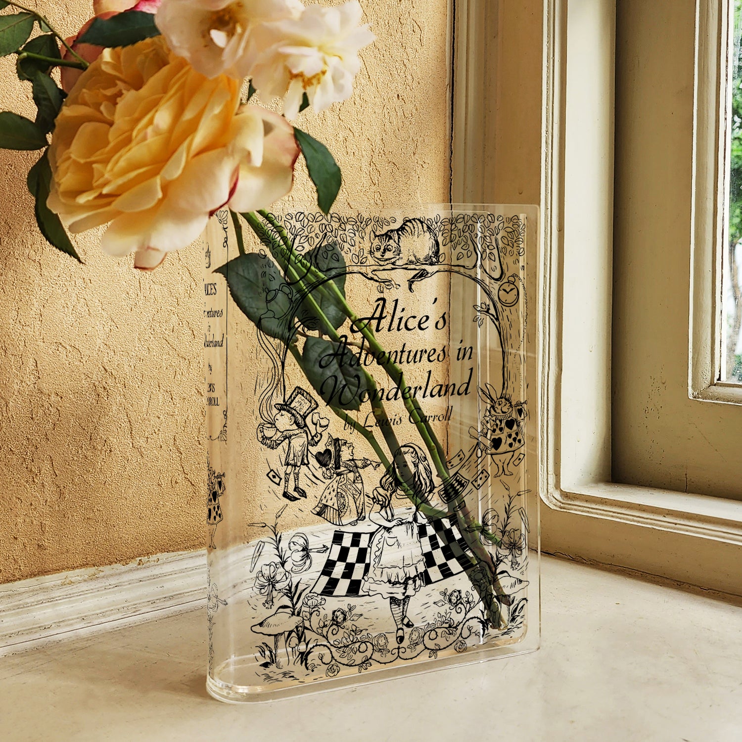 Alice's Adventures in Wonderland Acrylic Book Vase - II