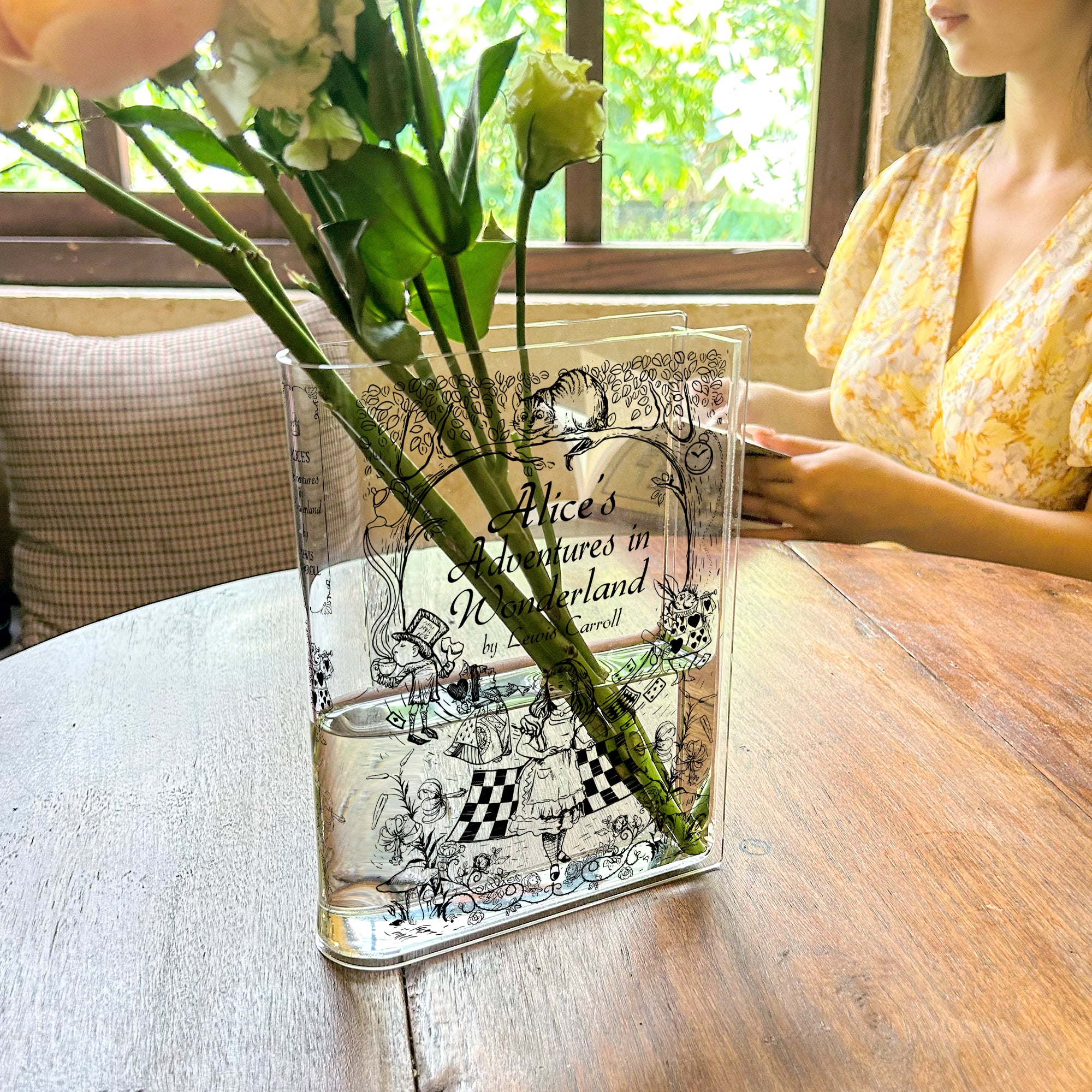 Alice's Adventures in Wonderland Acrylic Book Vase - II