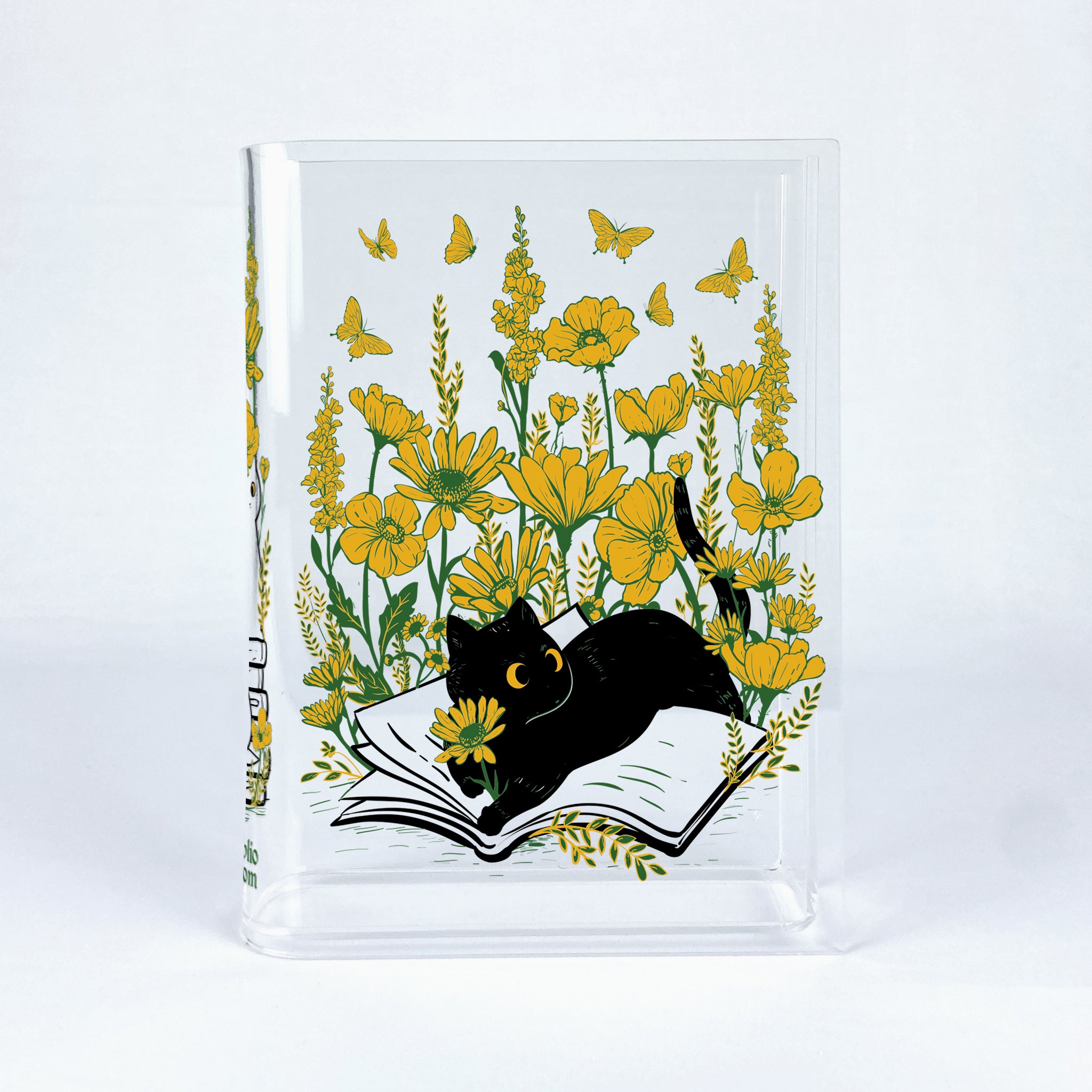 Floral Cat Acrylic Book Vase