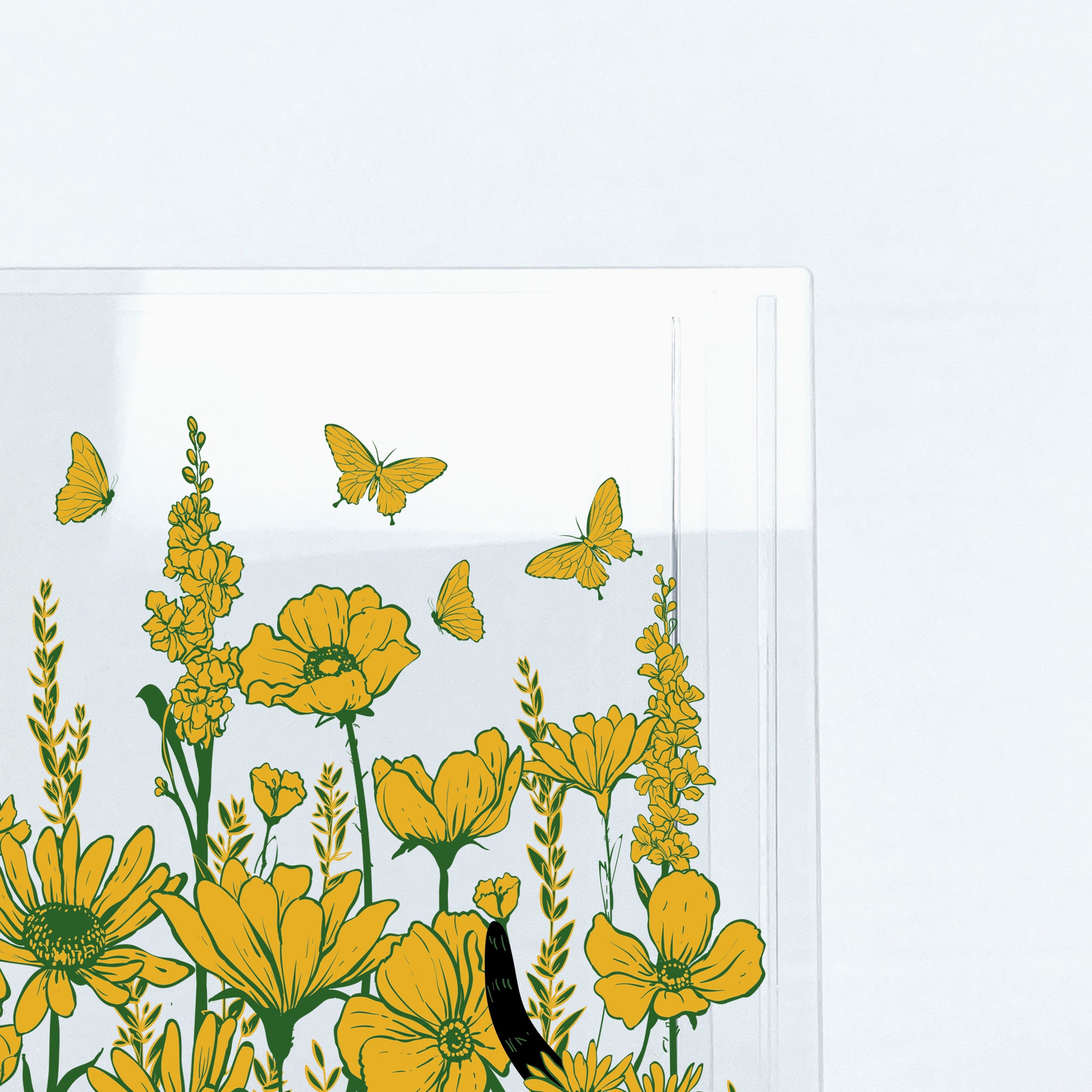 Floral Cat Acrylic Book Vase