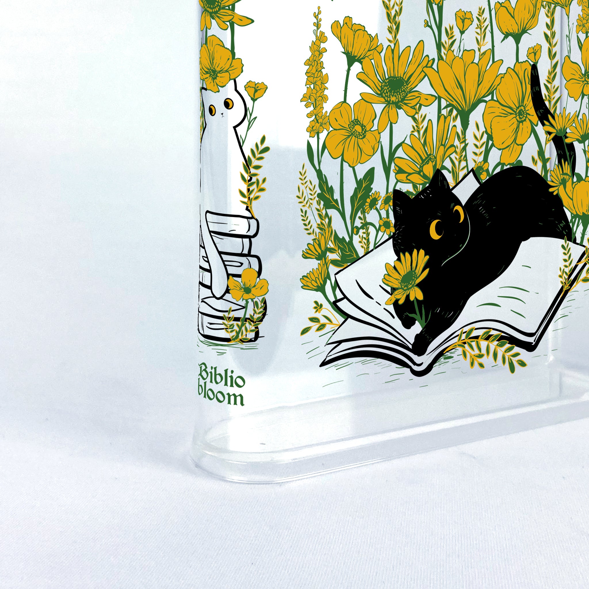 Floral Cat Acrylic Book Vase