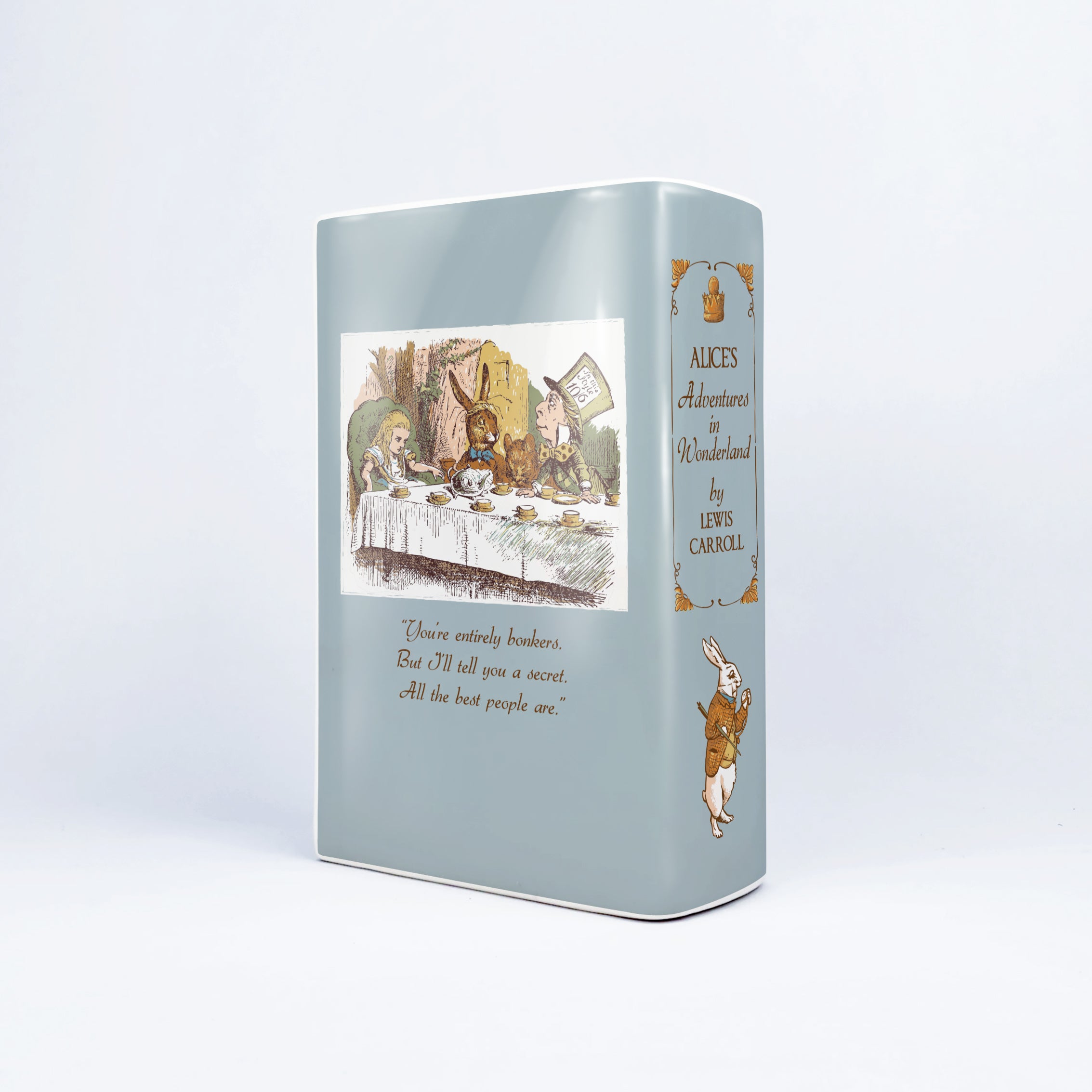 Alice's Adventures in Wonderland Ceramic Book Vase - Large