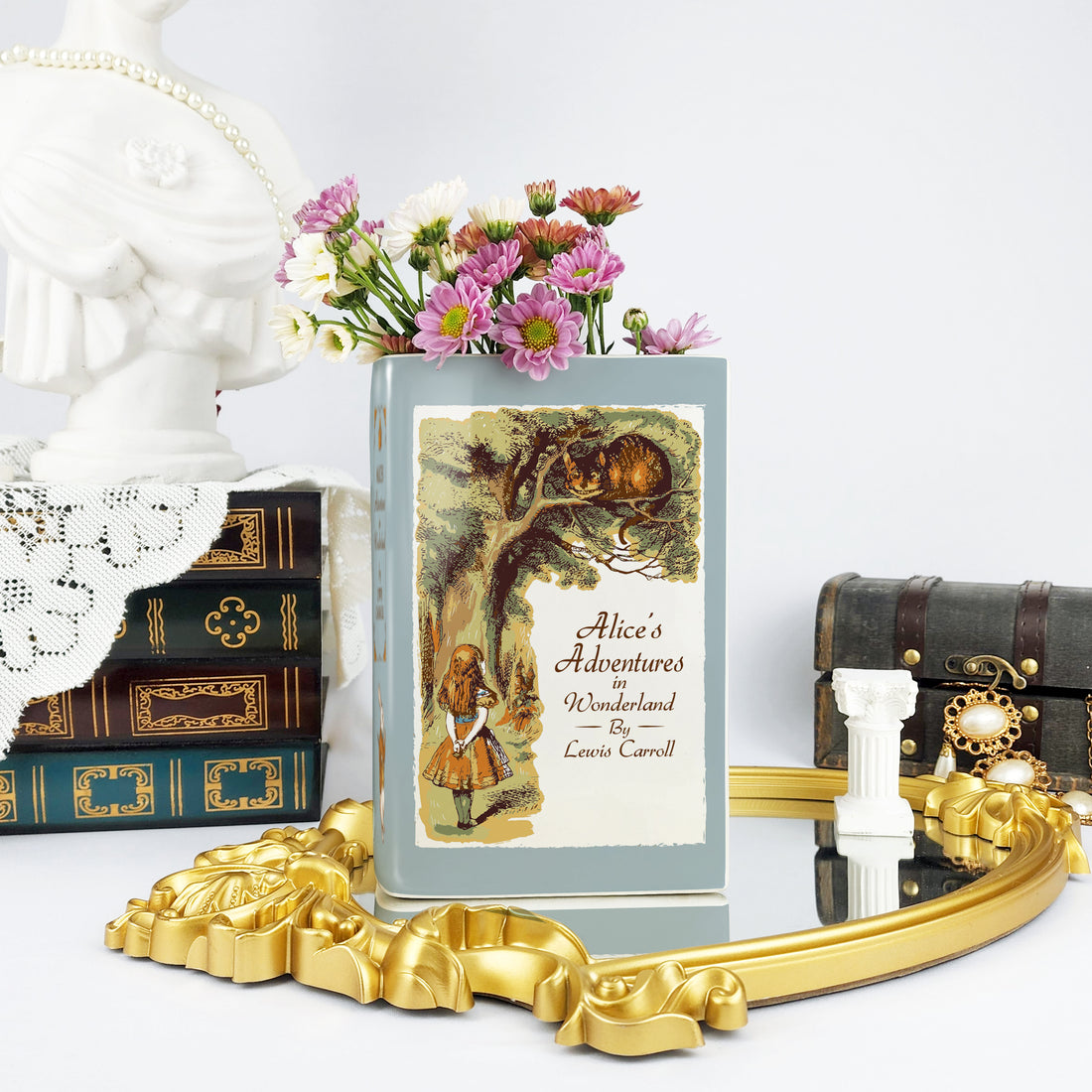 Alice's Adventures in Wonderland Ceramic Book Vase - Large