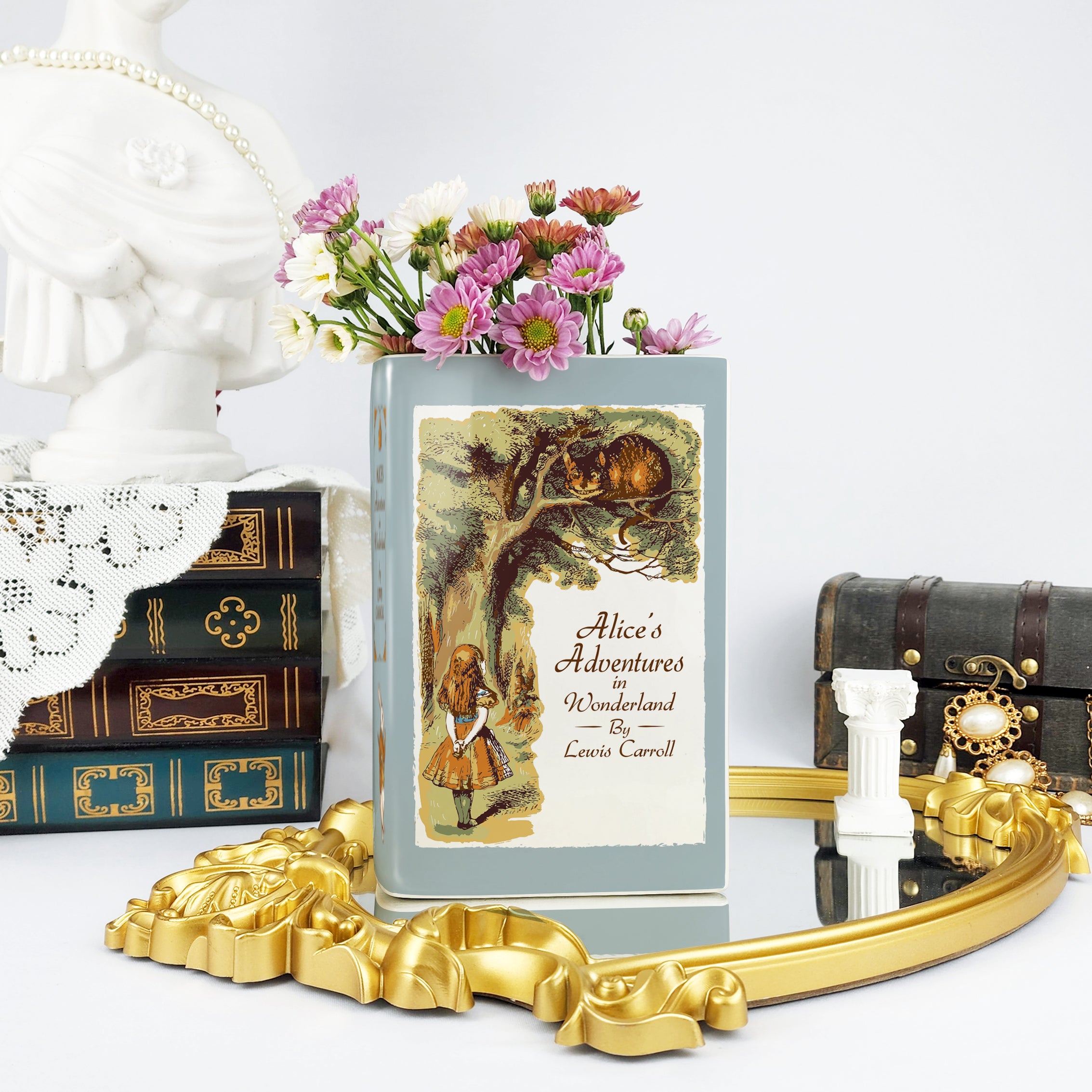 Alice's Adventures in Wonderland Ceramic Book Vase - Large