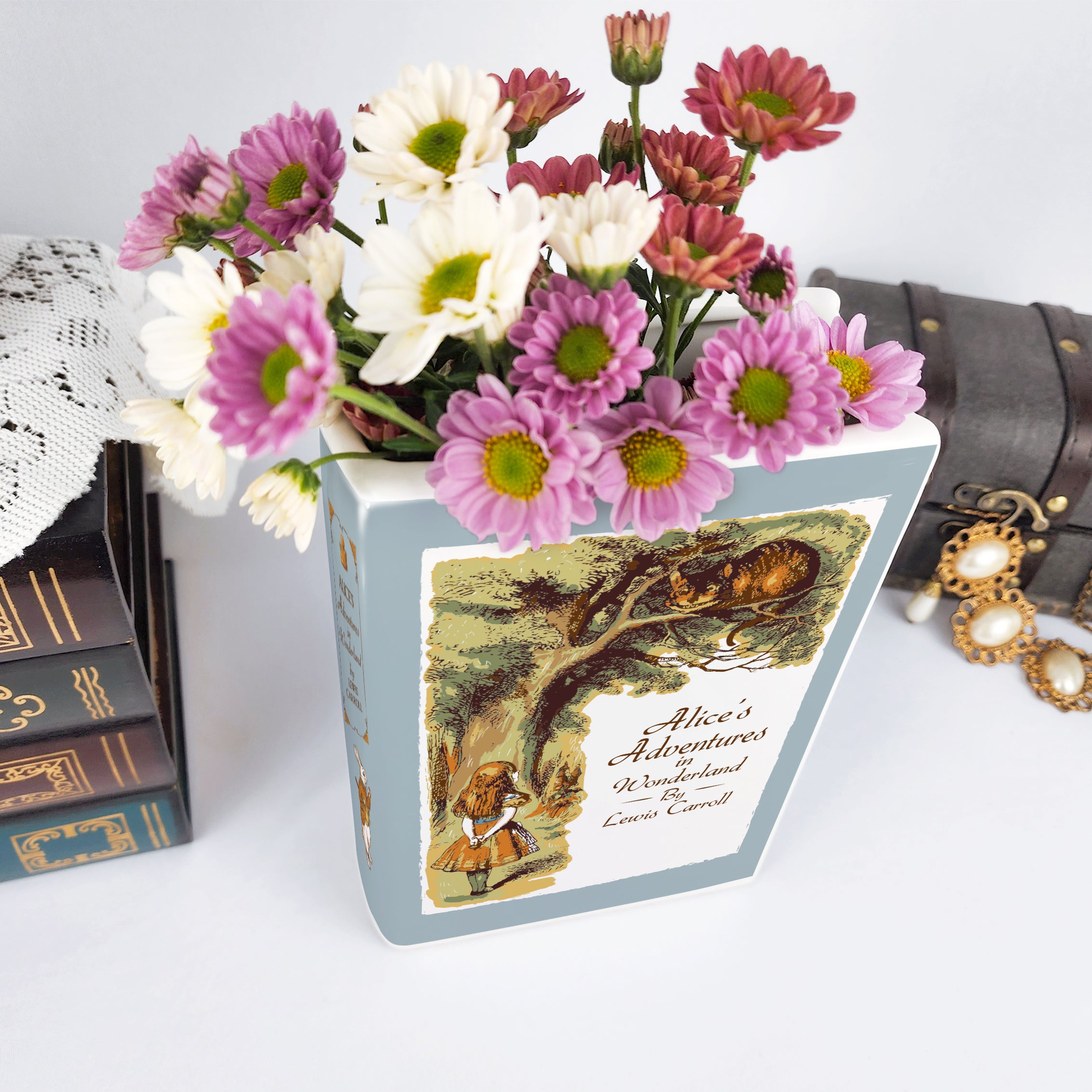 Alice's Adventures in Wonderland Ceramic Book Vase - Large