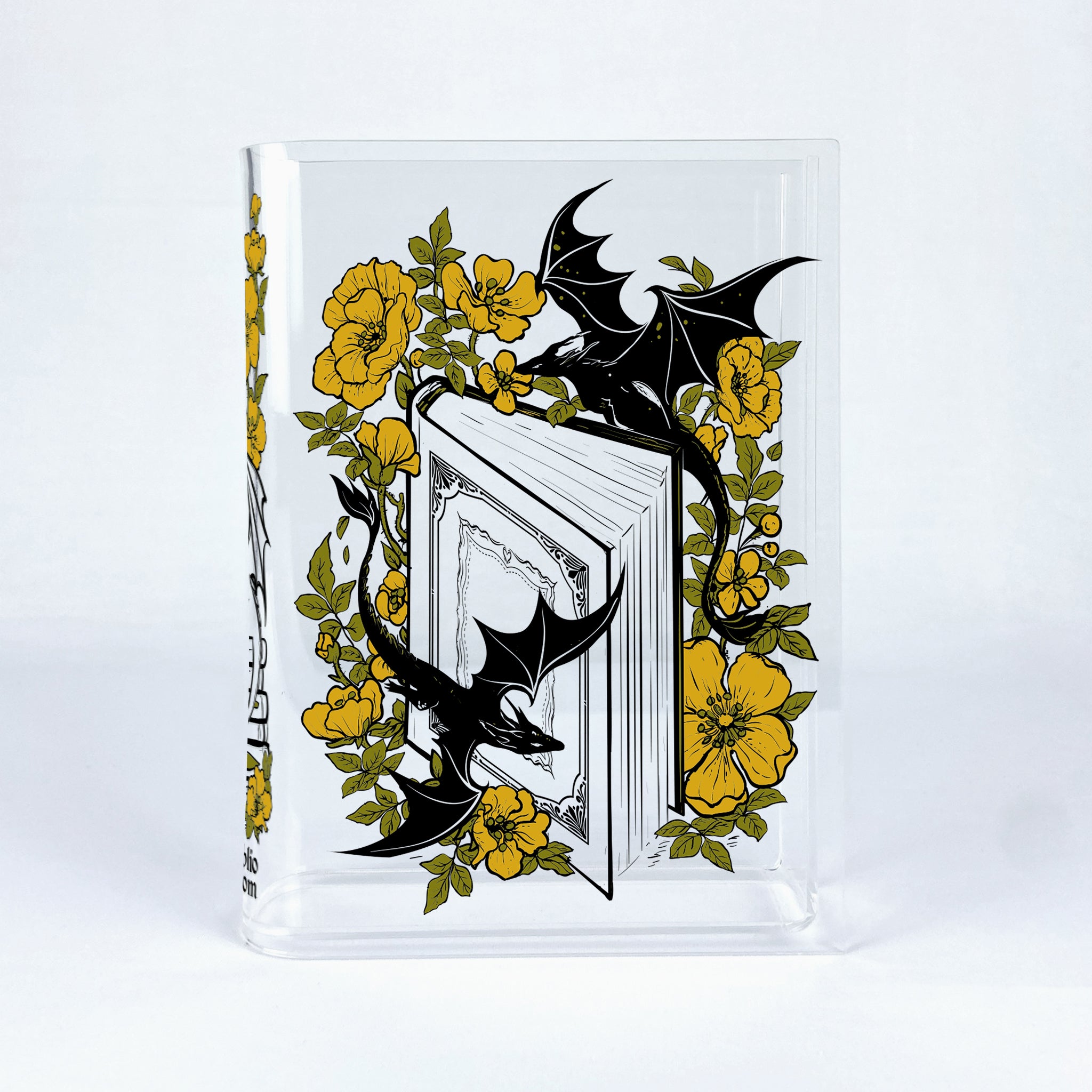 Floral Dragon Acrylic Book Vase