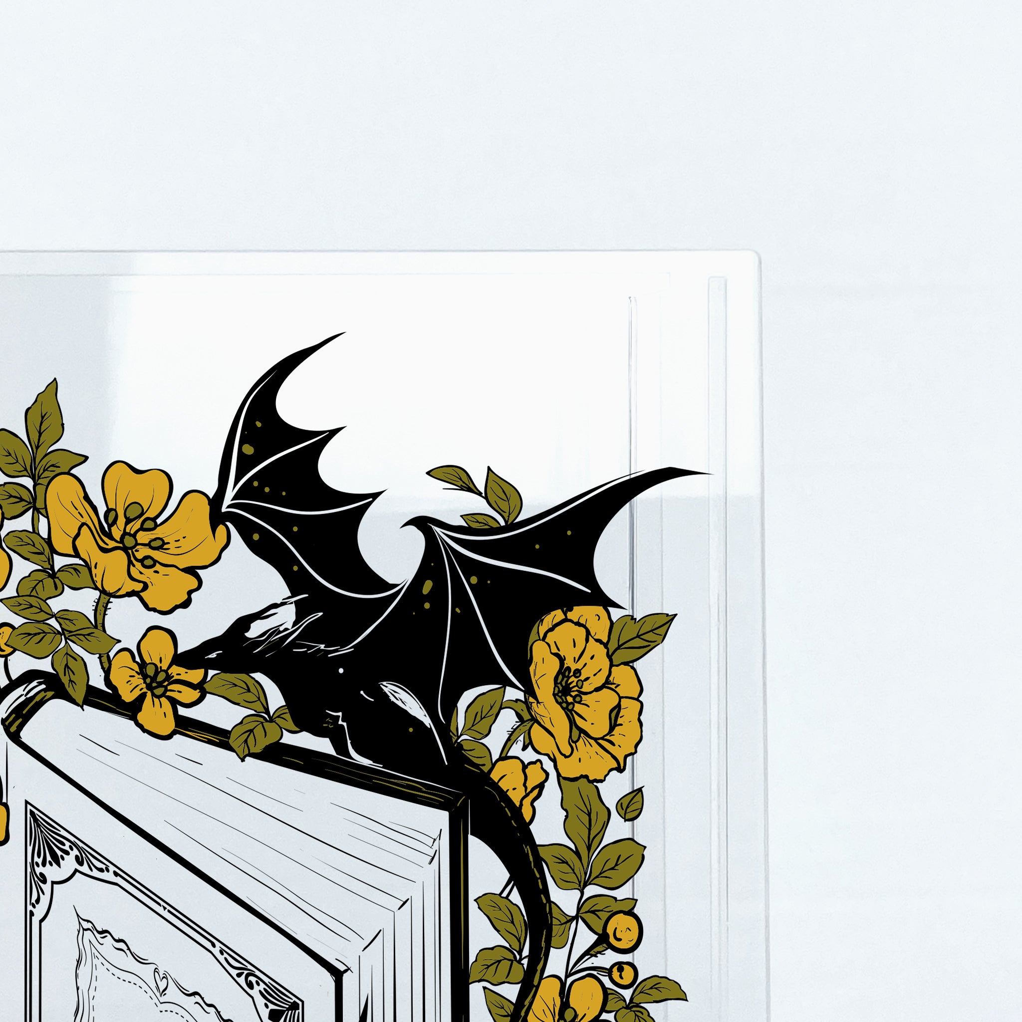 Floral Dragon Acrylic Book Vase