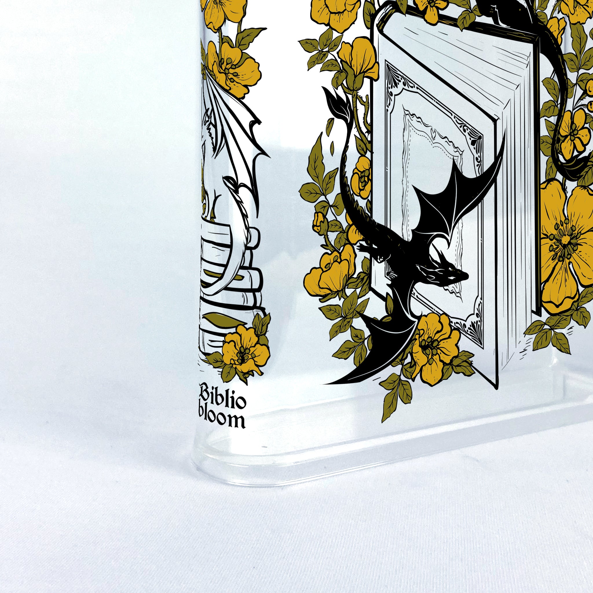 Floral Dragon Acrylic Book Vase