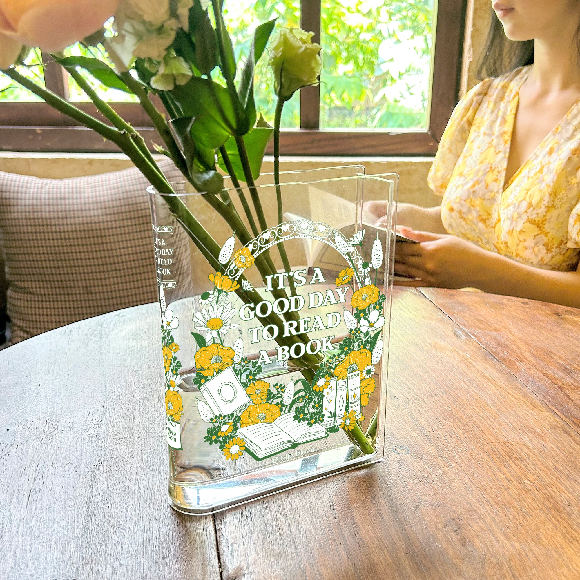 It's A Good Day To Read A Book Acrylic Book Vase - II