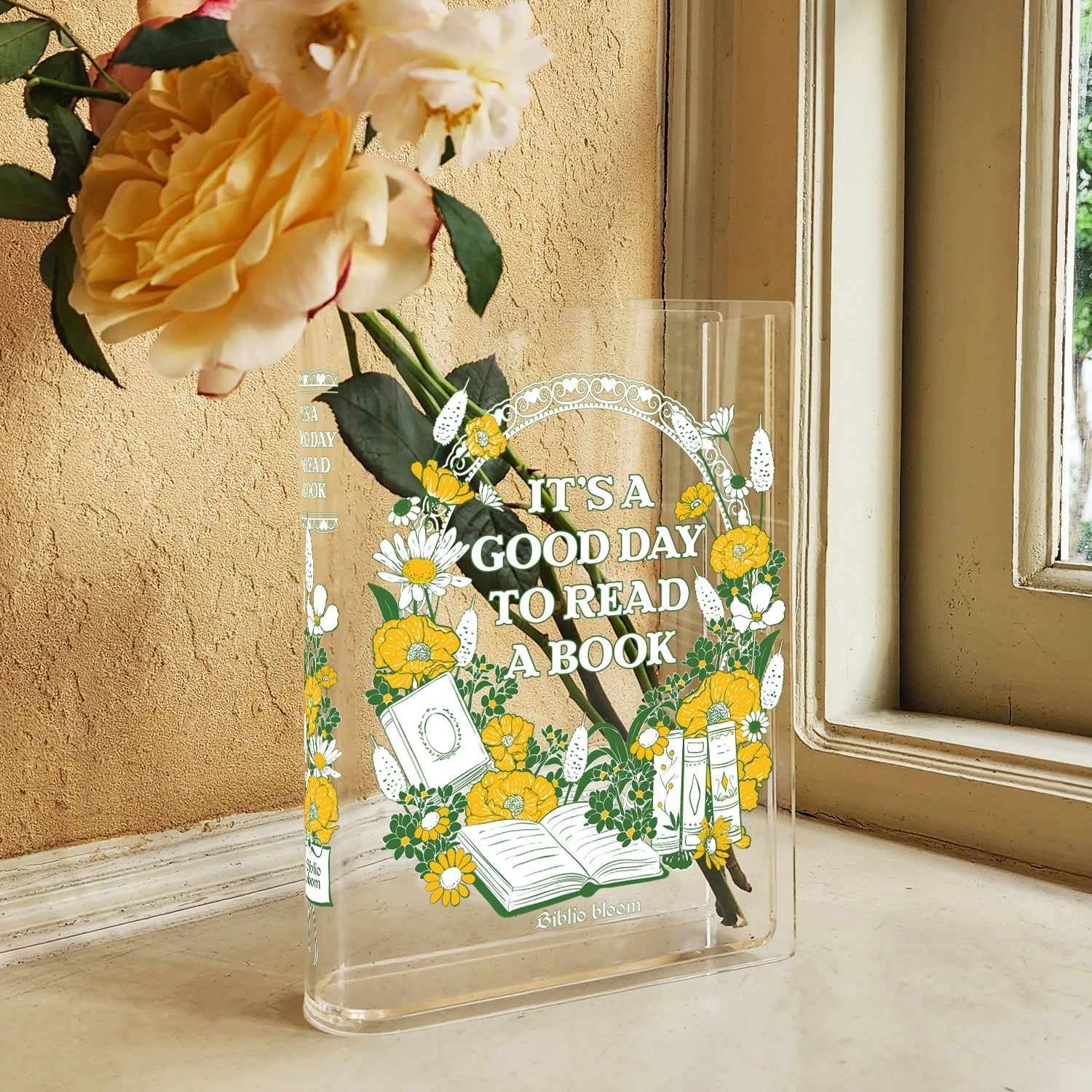 It's A Good Day To Read A Book Acrylic Book Vase - II