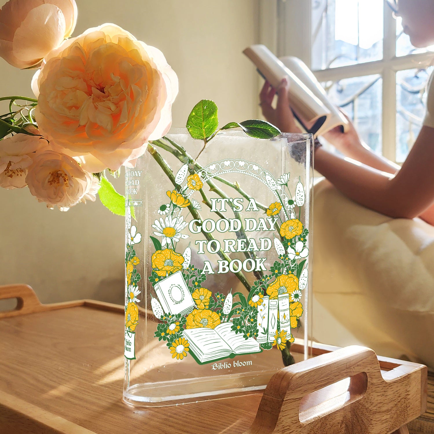 It's A Good Day To Read A Book Acrylic Book Vase - II