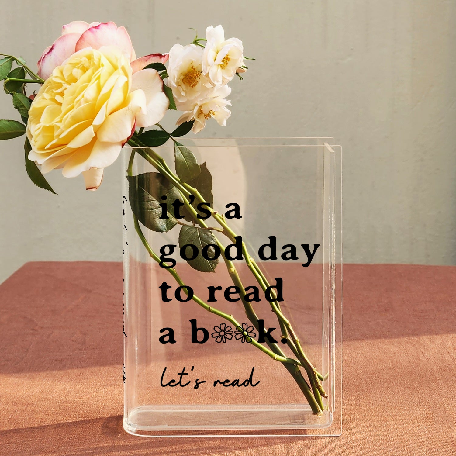 It's A Good Day To Read A Book Acrylic Book Vase