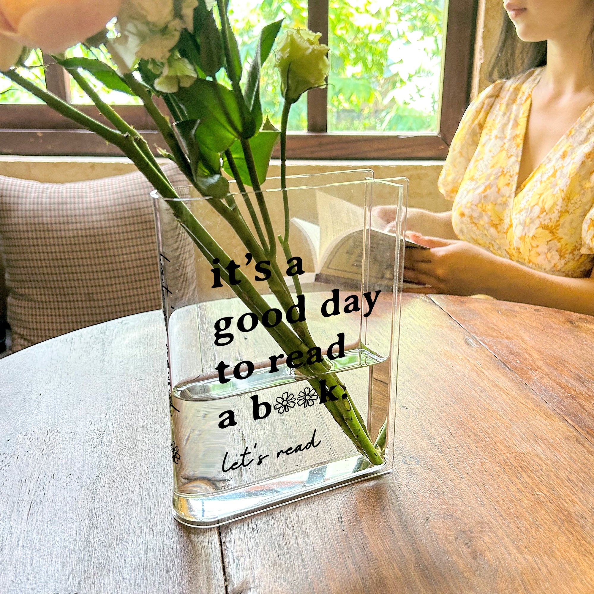 It's A Good Day To Read A Book Acrylic Book Vase