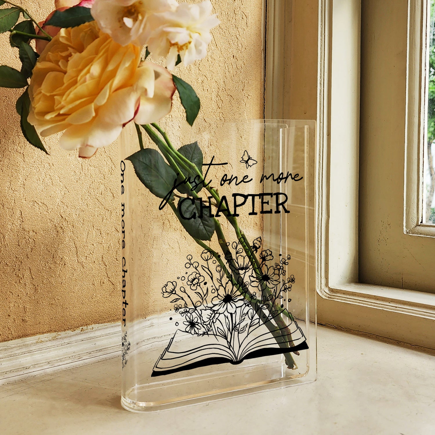 Just One More Chapter Acrylic Book Vase