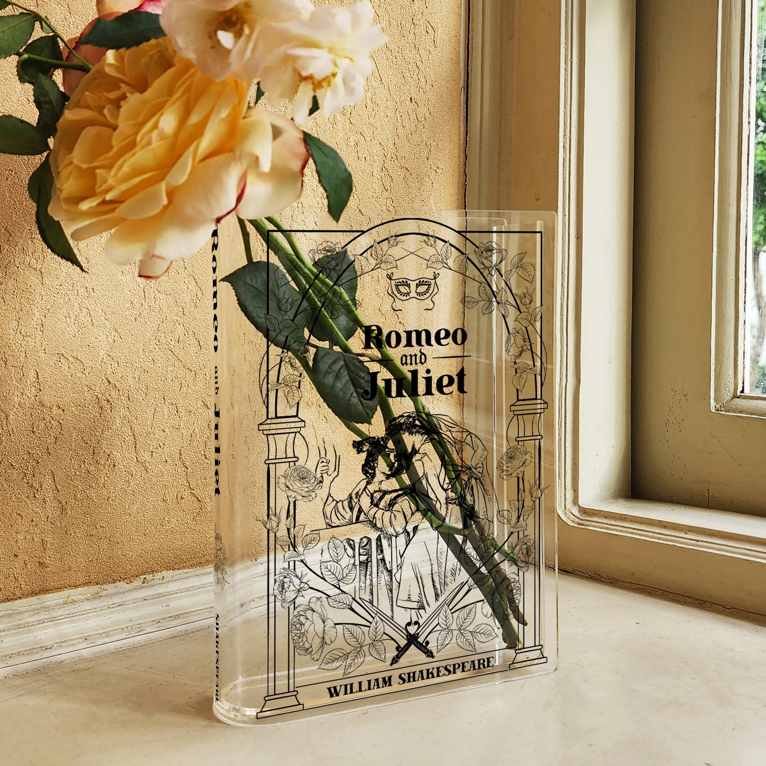 Romeo and Juliet Acrylic Book Vase