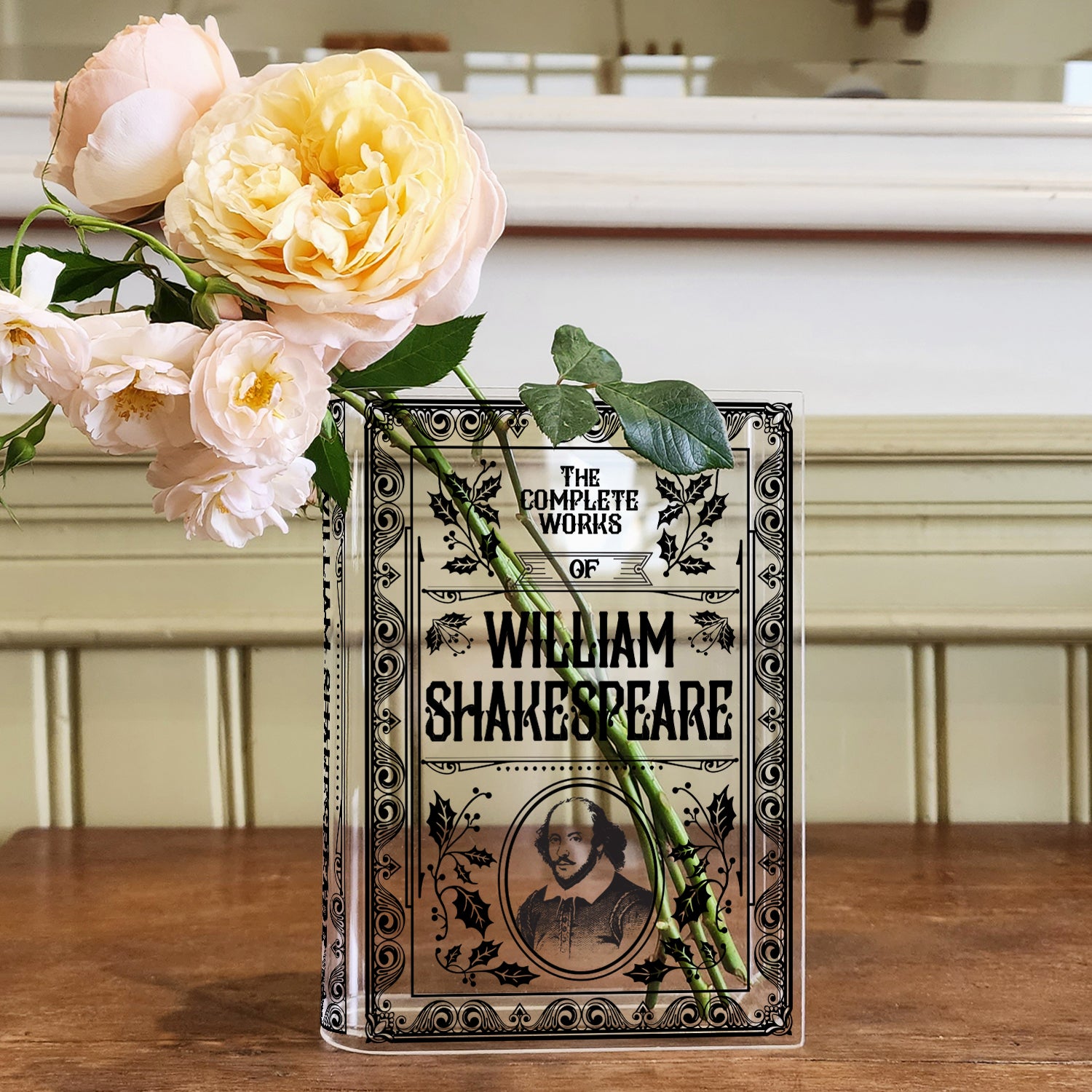 The Complete Works of William Shakespeare Acrylic Book Vase