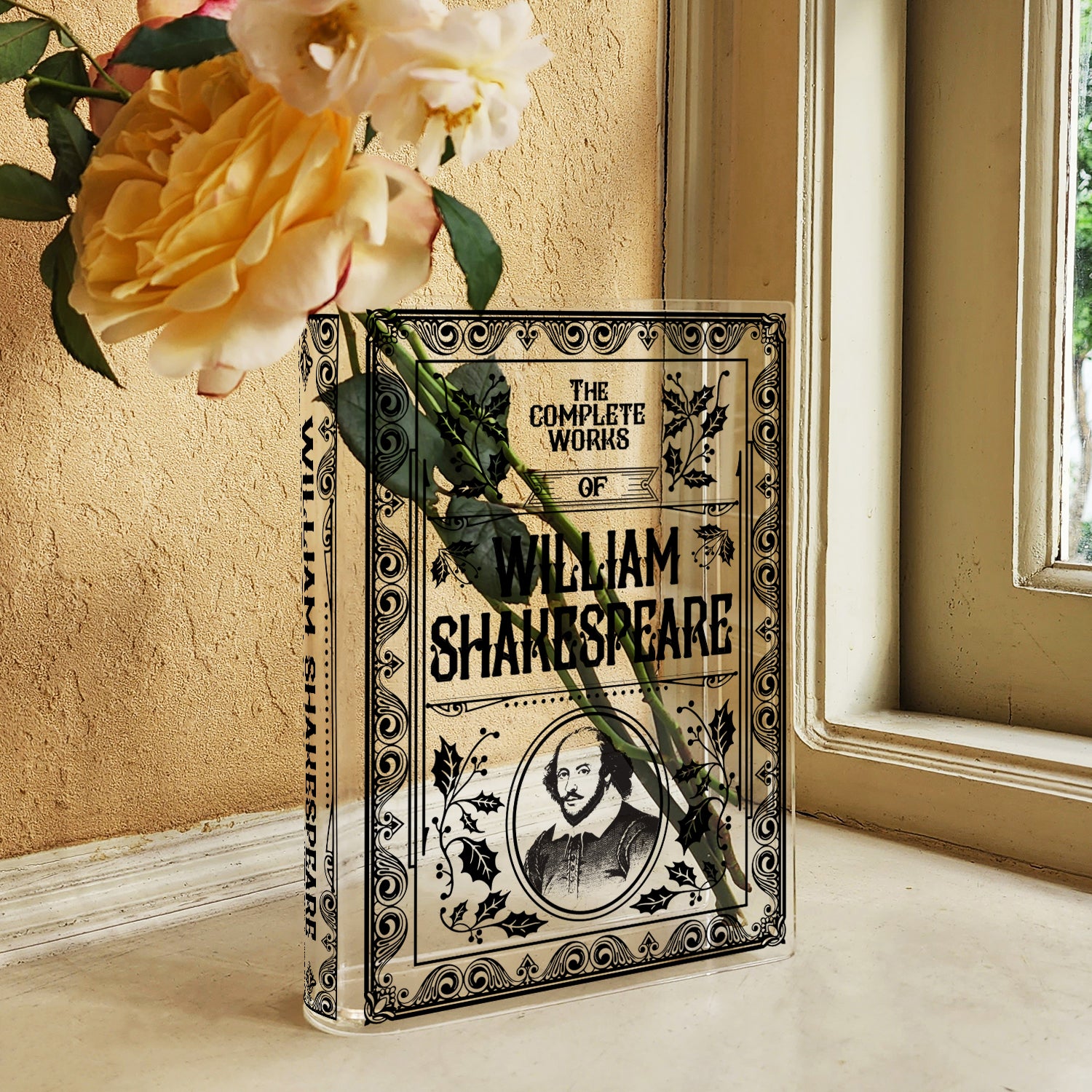 The Complete Works of William Shakespeare Acrylic Book Vase