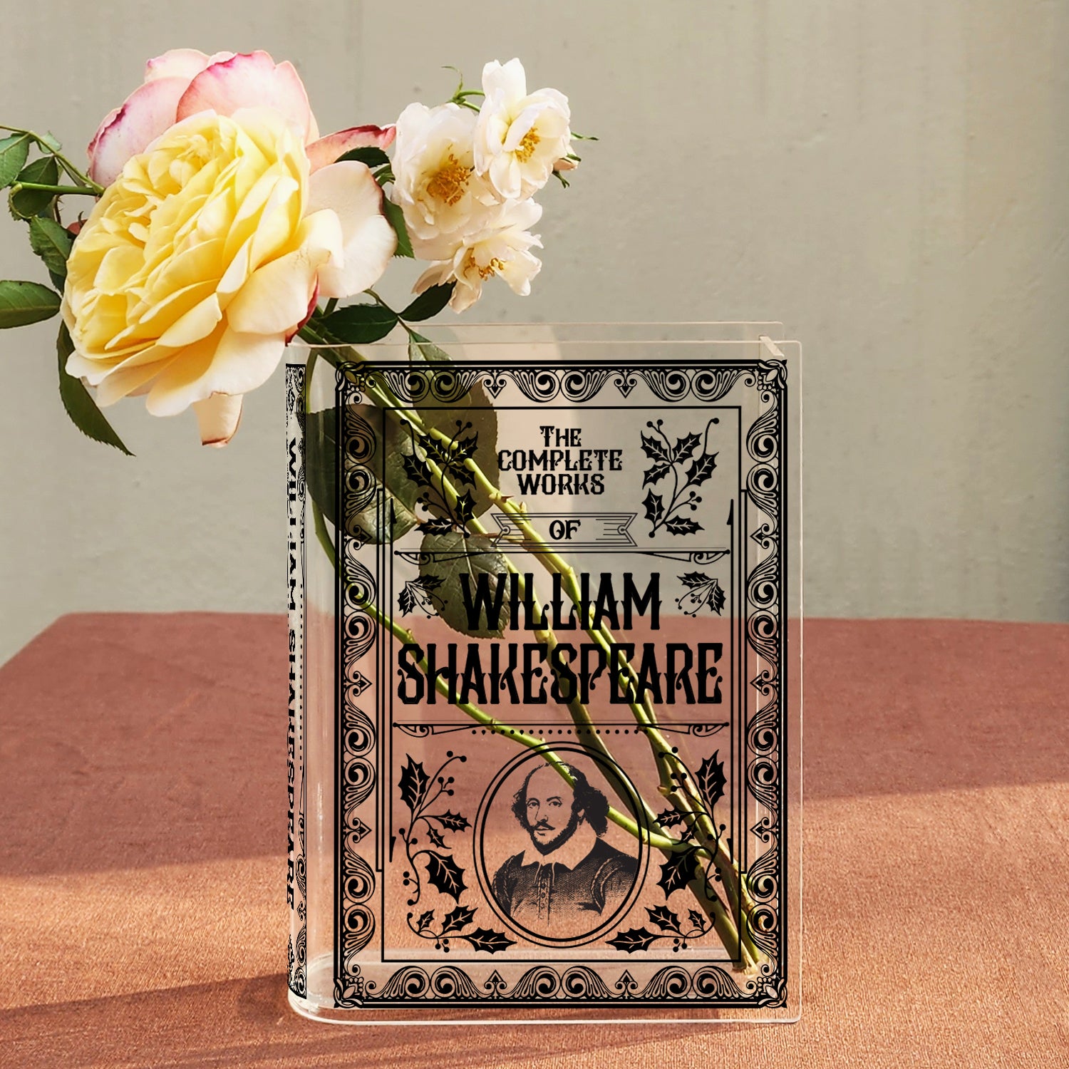 The Complete Works of William Shakespeare Acrylic Book Vase