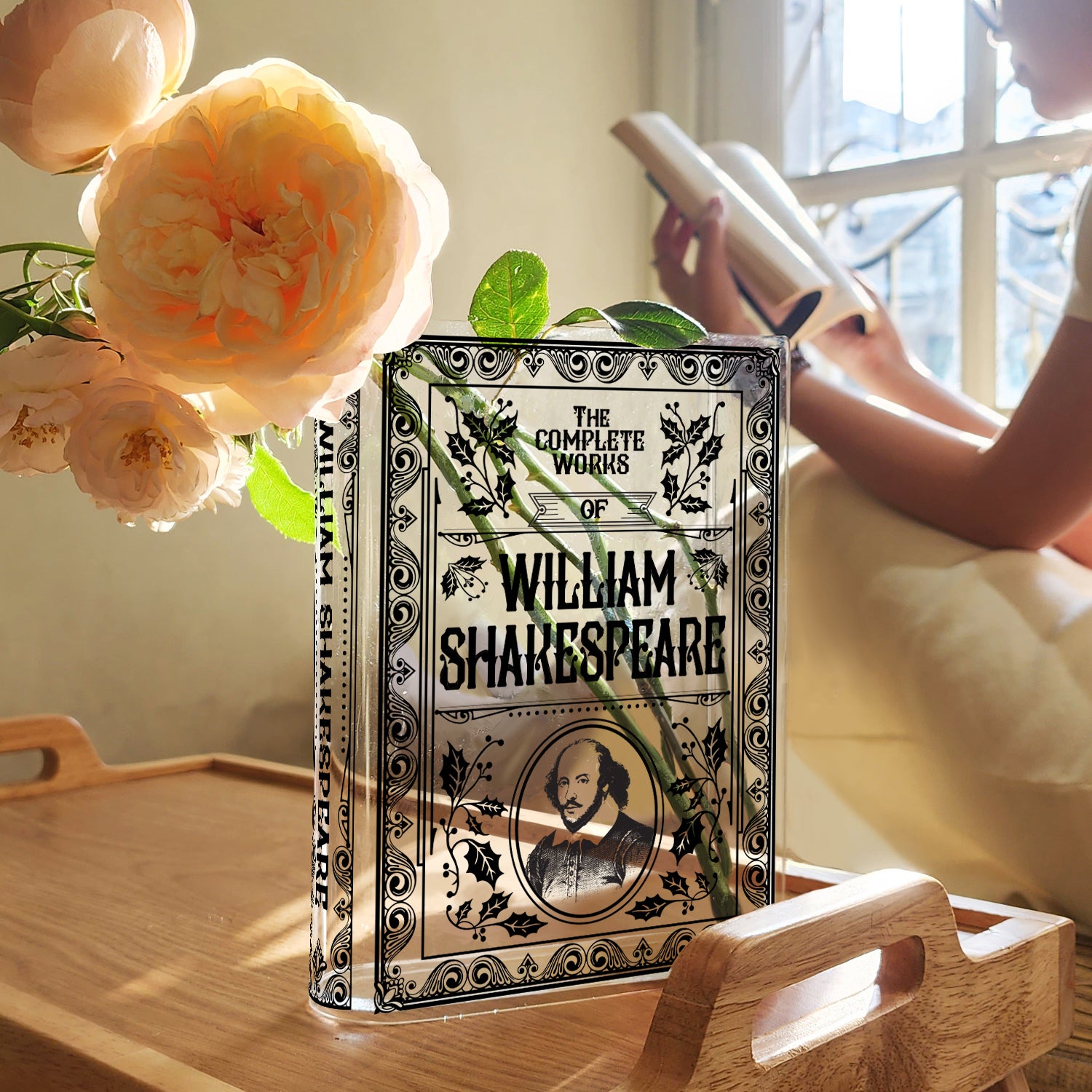 The Complete Works of William Shakespeare Acrylic Book Vase