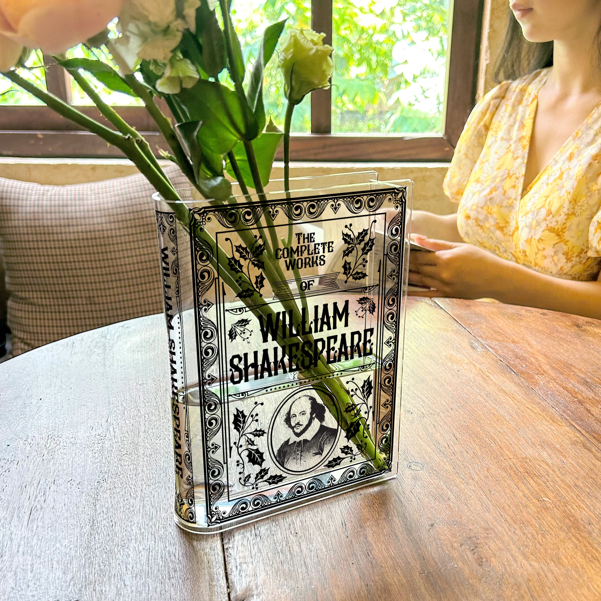 The Complete Works of William Shakespeare Acrylic Book Vase