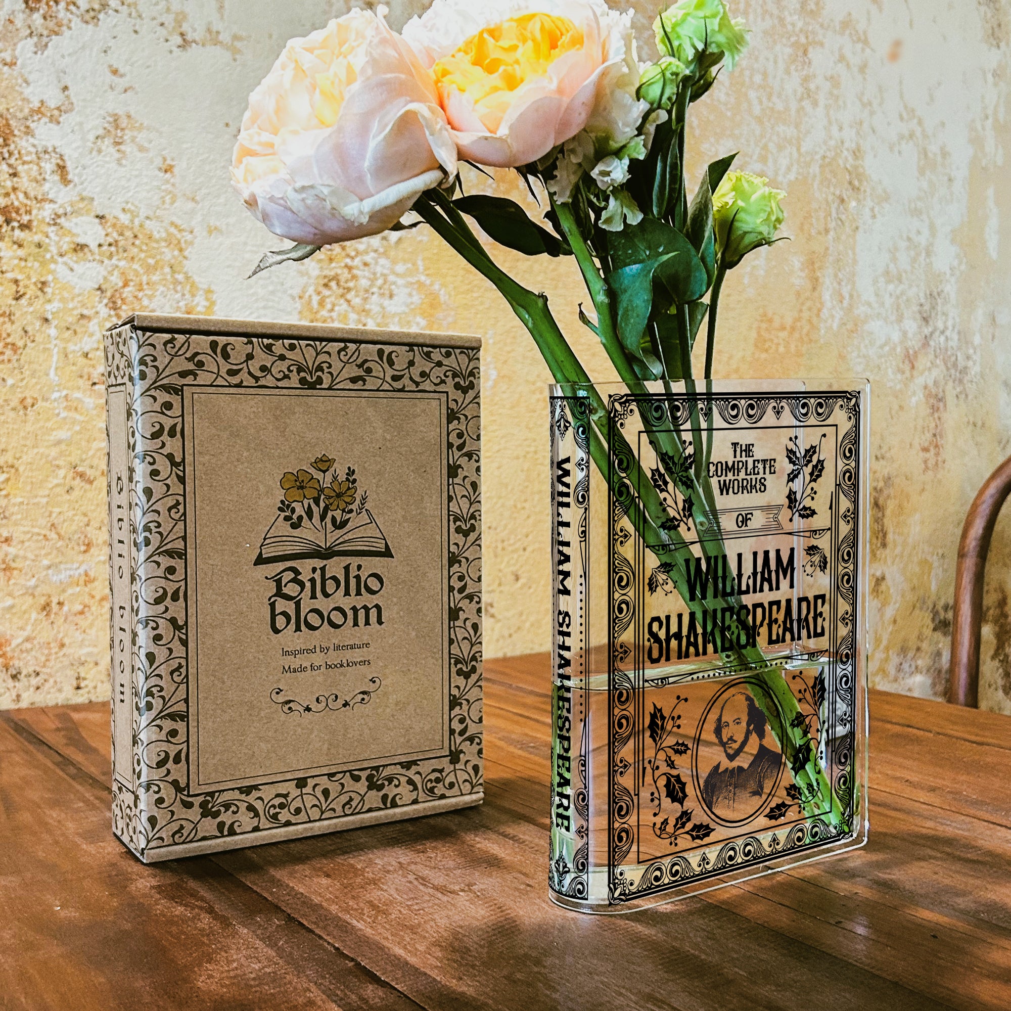 The Complete Works of William Shakespeare Acrylic Book Vase