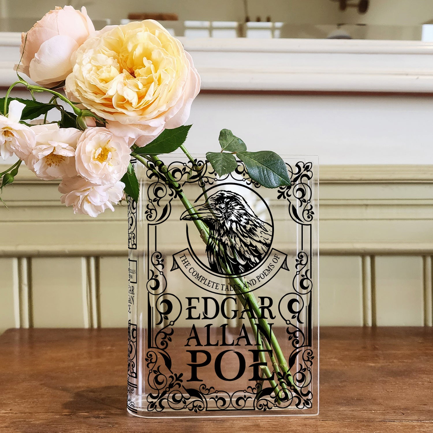 The Complete Tales and Poems of Edgar Allan Poe Acrylic Book Vase