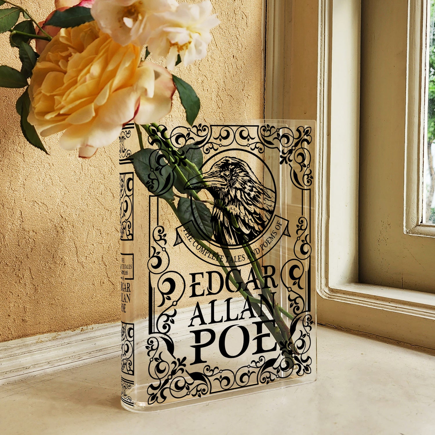 The Complete Tales and Poems of Edgar Allan Poe Acrylic Book Vase