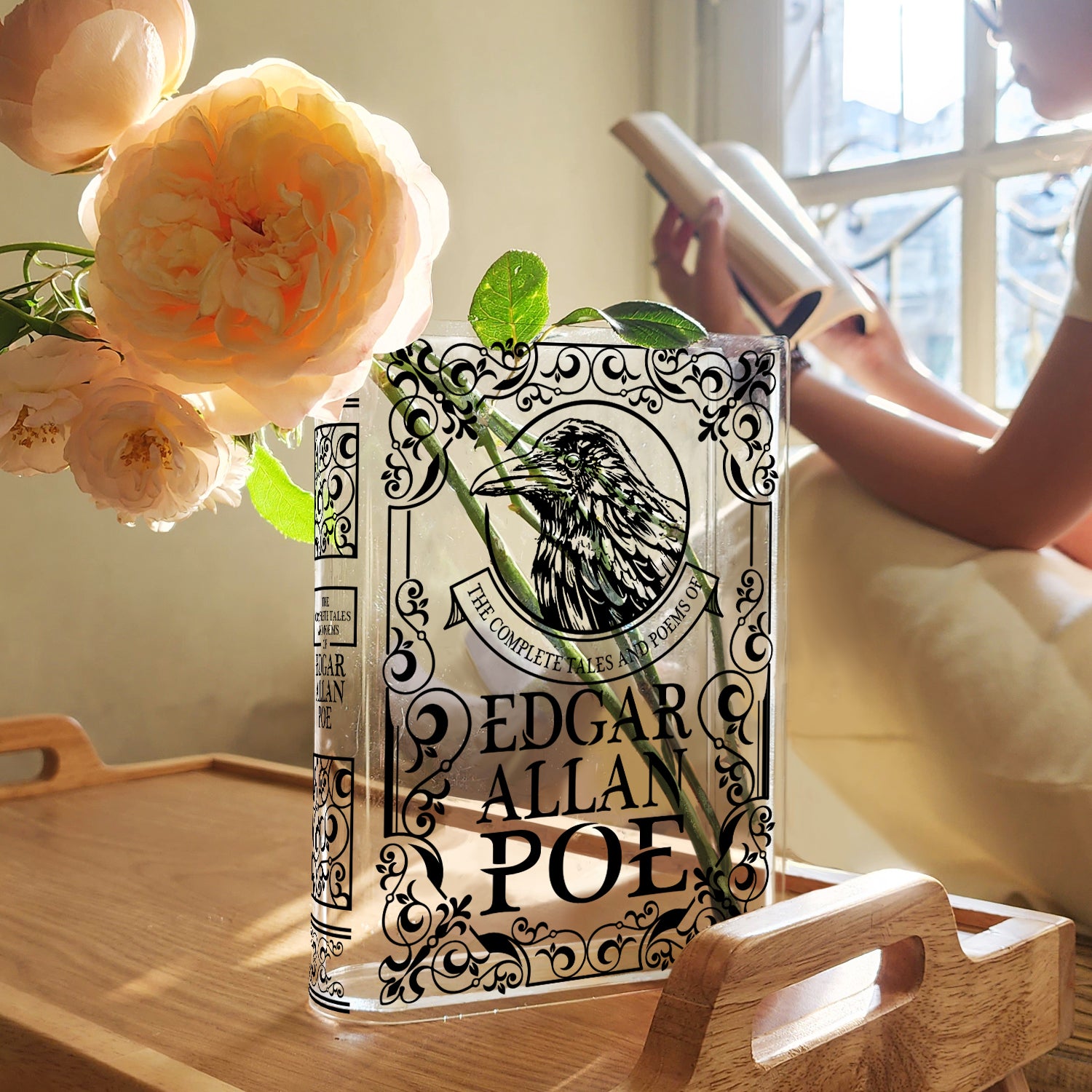The Complete Tales and Poems of Edgar Allan Poe Acrylic Book Vase