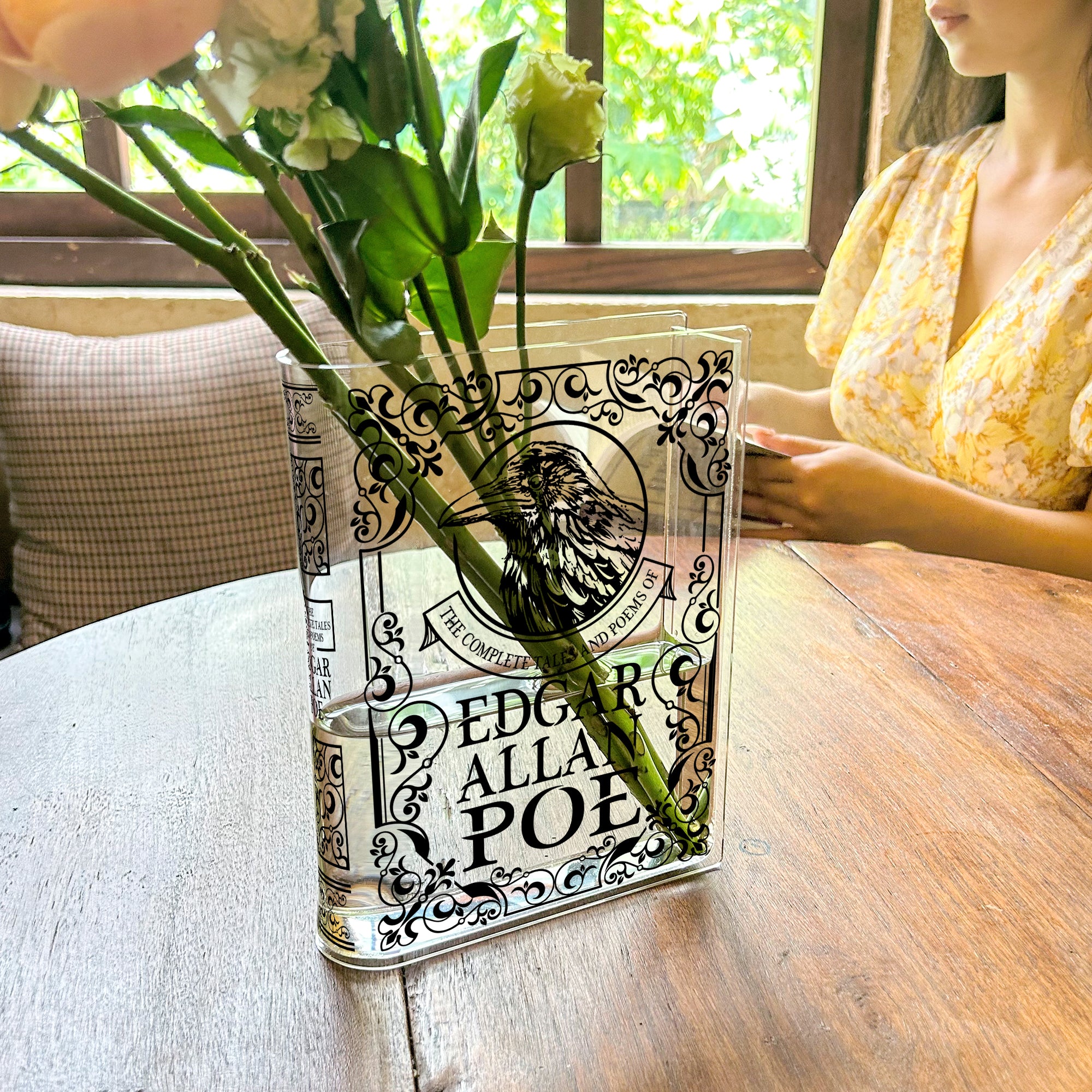 The Complete Tales and Poems of Edgar Allan Poe Acrylic Book Vase