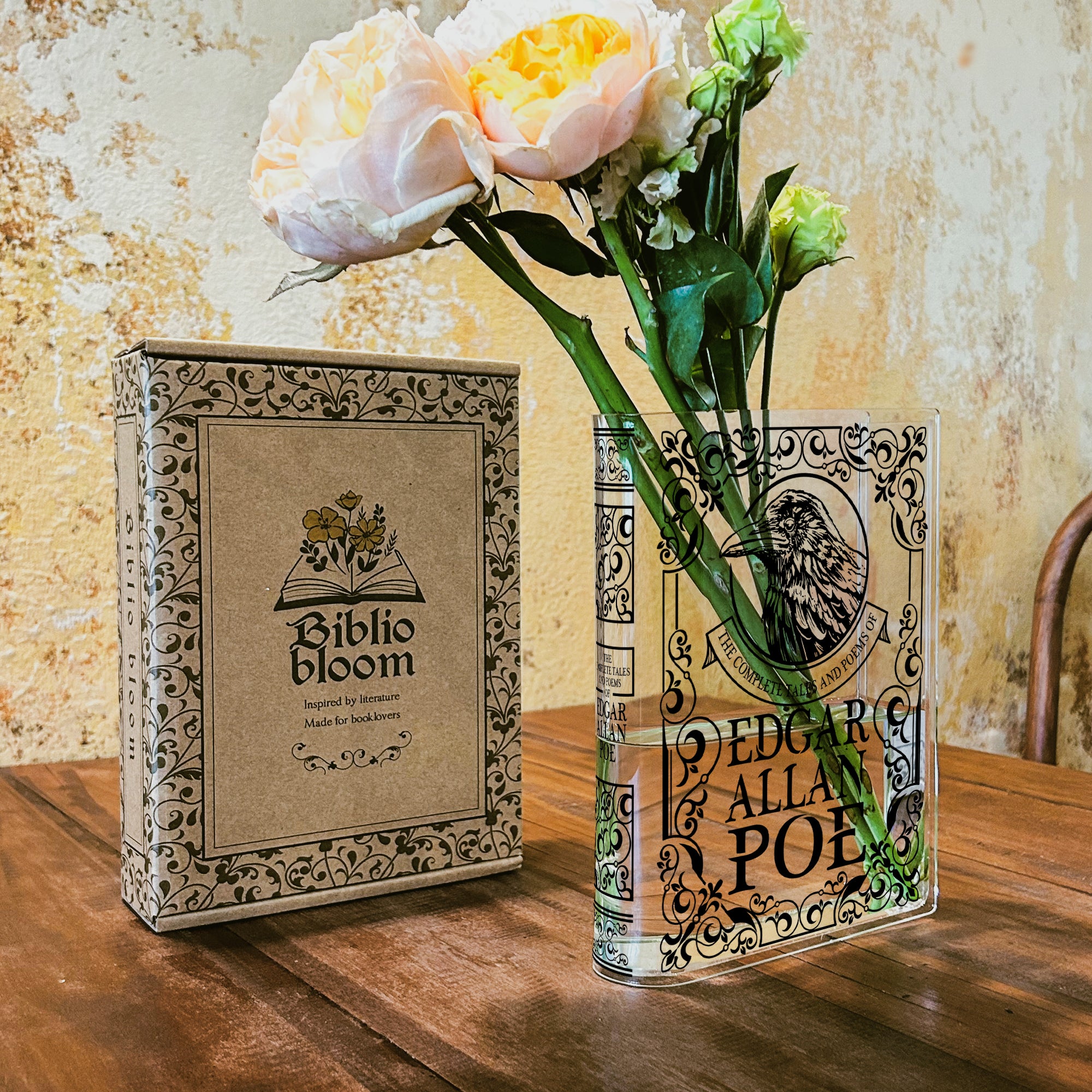 The Complete Tales and Poems of Edgar Allan Poe Acrylic Book Vase